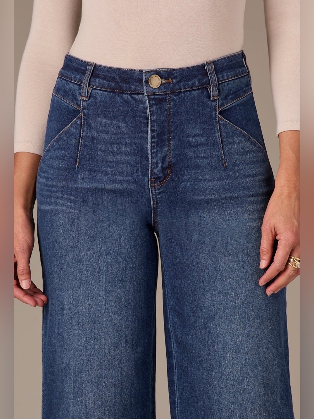 Wit & Wisdom Wyatt Skyrise V-Pocket Wide Leg Jeans Blue Size 00 NWOT - Picture 4 of 7
